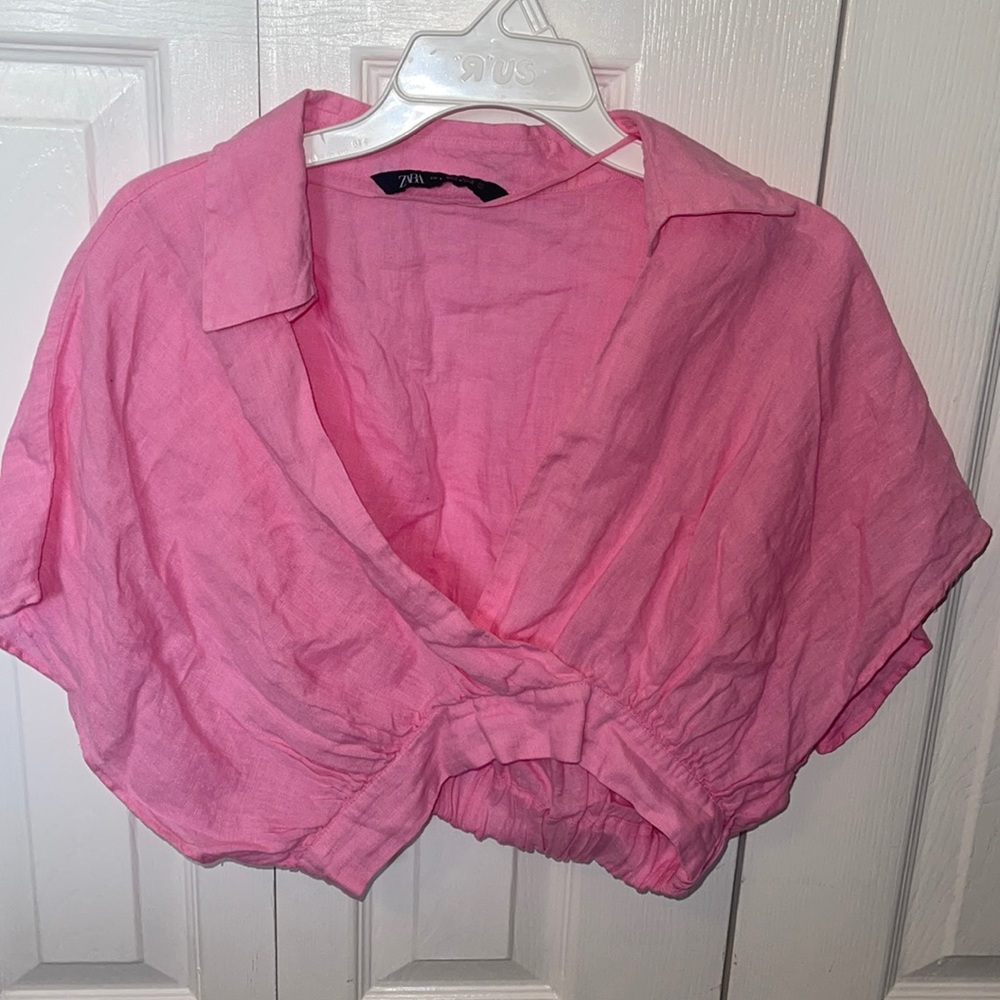 BRAND NEW - Zara Pink Crop Top - Size Small